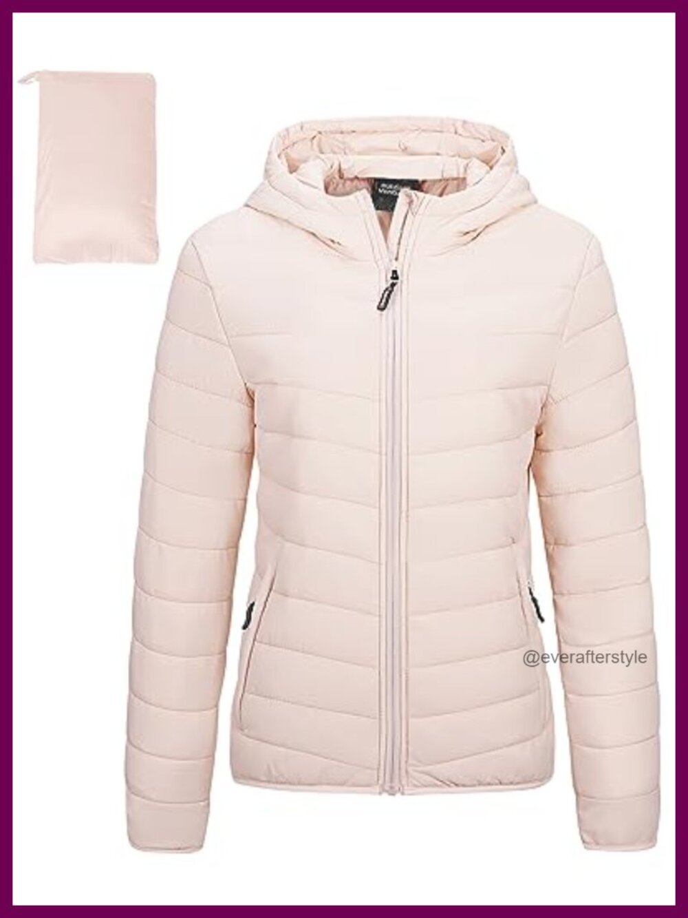 Packable Lightweight Puffer Jacket Hooded Water-Resistant Quilted Winter Coat